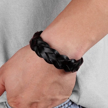 Woven PU Leather Men\'s Winding Bracelet 2