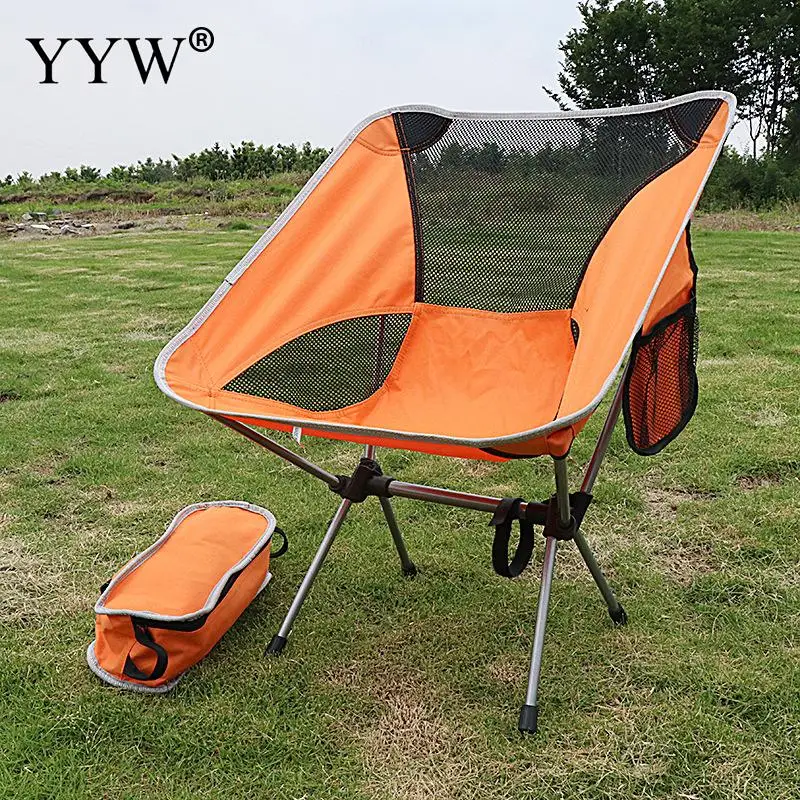 Barato Silla De Playa Plegable Para Acampar, Asiento Ligero Para Acampar Al Aire Libre, Ultraligero, Color Naranja Y Verde, Novedad De 2021