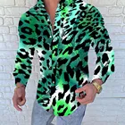 Рубашка мужская, с леопардовым принтом, с длинным рукавом, мягкая, тонкая, повседневная, для отдыха, весна-лето, 2021