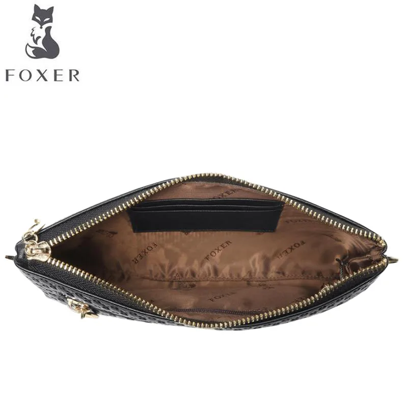 

FOXER Women Genuine Leather handbags fashion cowhide women leather shoulder crossbody bags for women designer bags famous brand