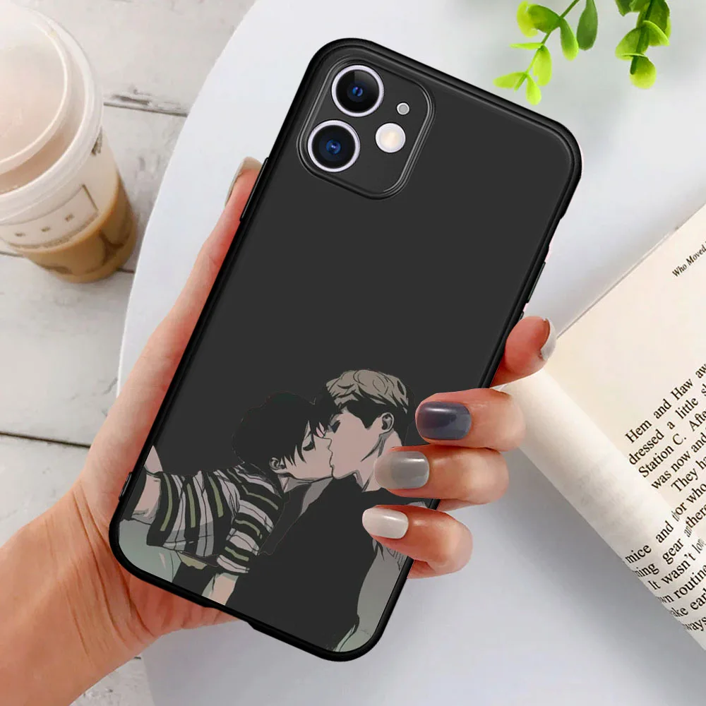 

2020 Anime Killing Stalking Sangwoo Black silicone TPU Case For iPhone 12 11 Pro Max 8 7 6 6S Plus XR 10 X XS Max 5 5S SE 2020