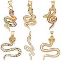 juya diy talisman pendant jewelry making accessories handmade luxury rainbow zirconia creative snake charms supplies