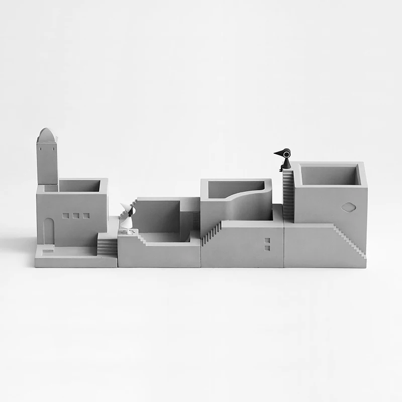 Kup Beton Mikro-budynek Cement Pulpit Przechowywanie Kreatywny Pojemnik Do Przechowywania Pomnik Dolina Otaczający Budynek Obsadka Do Pióra