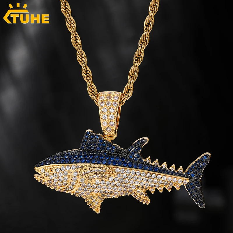 Ожерелье мужское из меди с фианитом украшение в стиле хип-хоп подчеркивает