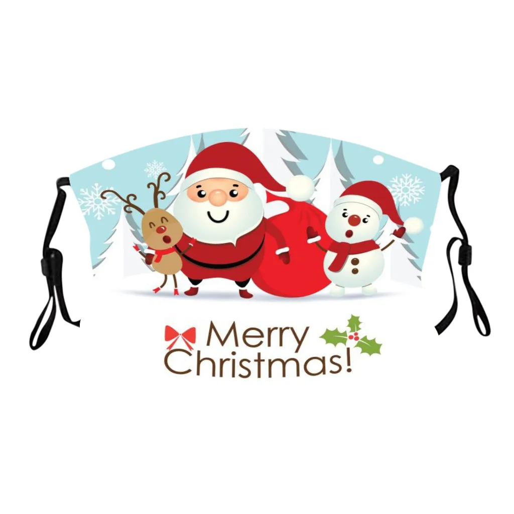 1 шт. дышащая многоразовая моющаяся защитная маска для лица с рождественским