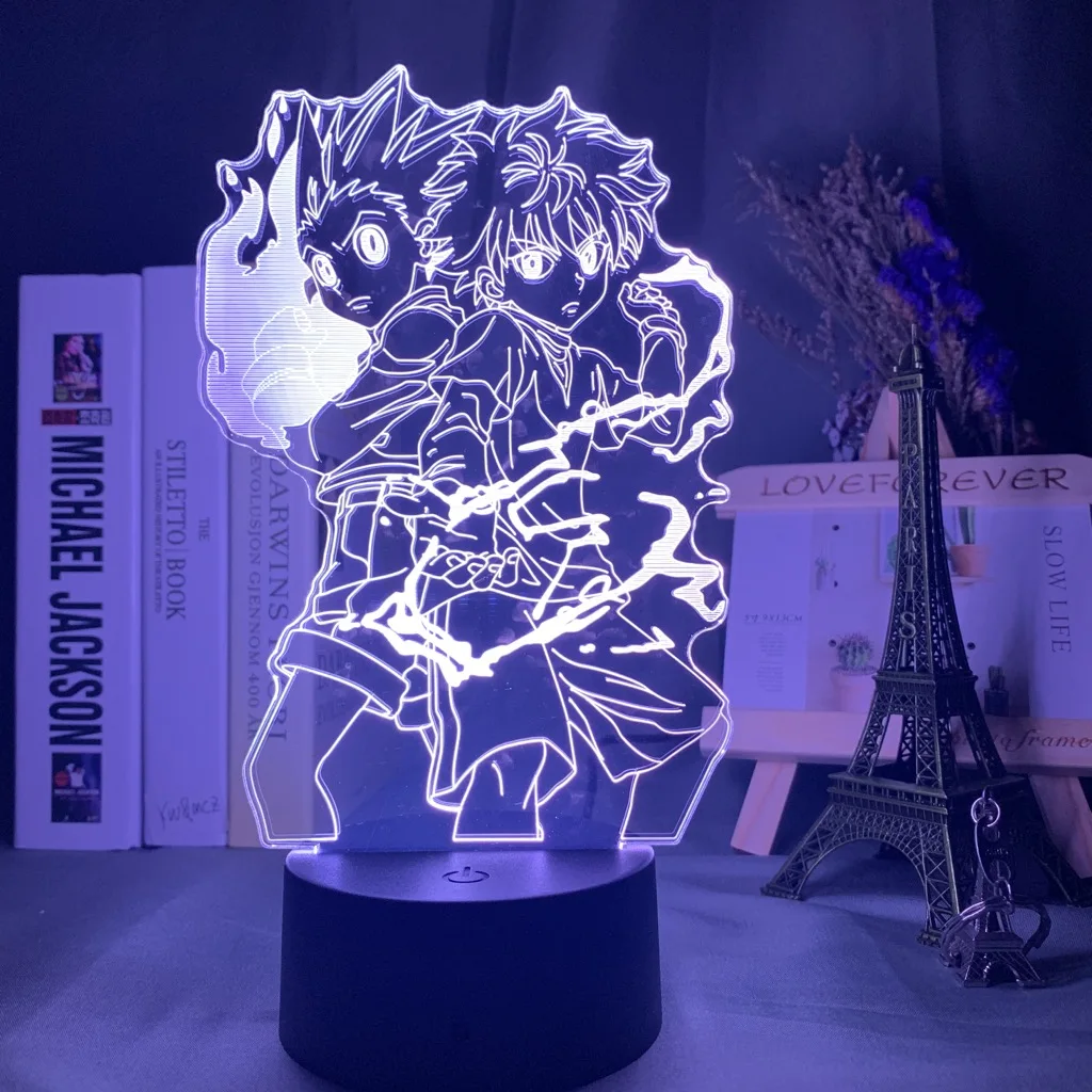 

Gon and Killua Figure 3D Night Light Hunter X Hunter Nightlight Room Lights Decor Child Gift Anime Light