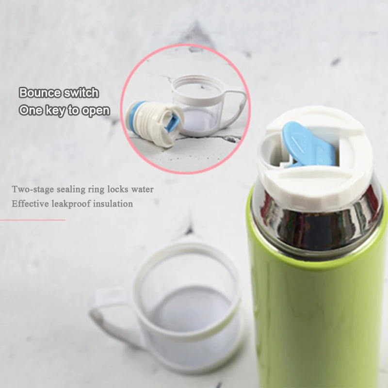 500 мл 304 нержавеющая сталь вакуумная фляжка с прозрачной крышкой термос чашка