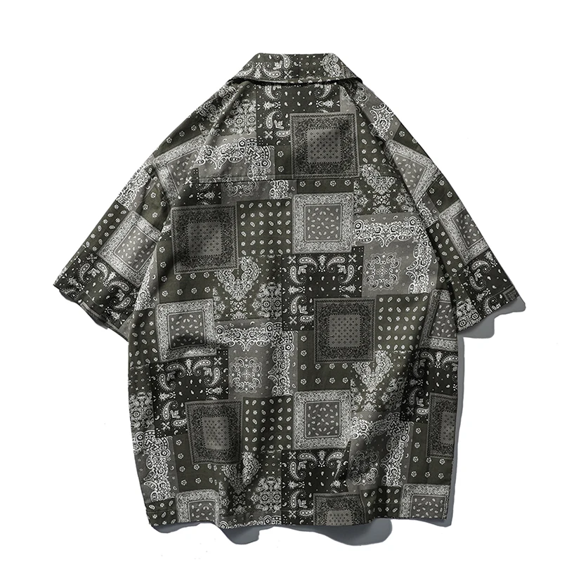 Гавайская Повседневная рубашка мужская хлопковая модная сорочка с цветочным