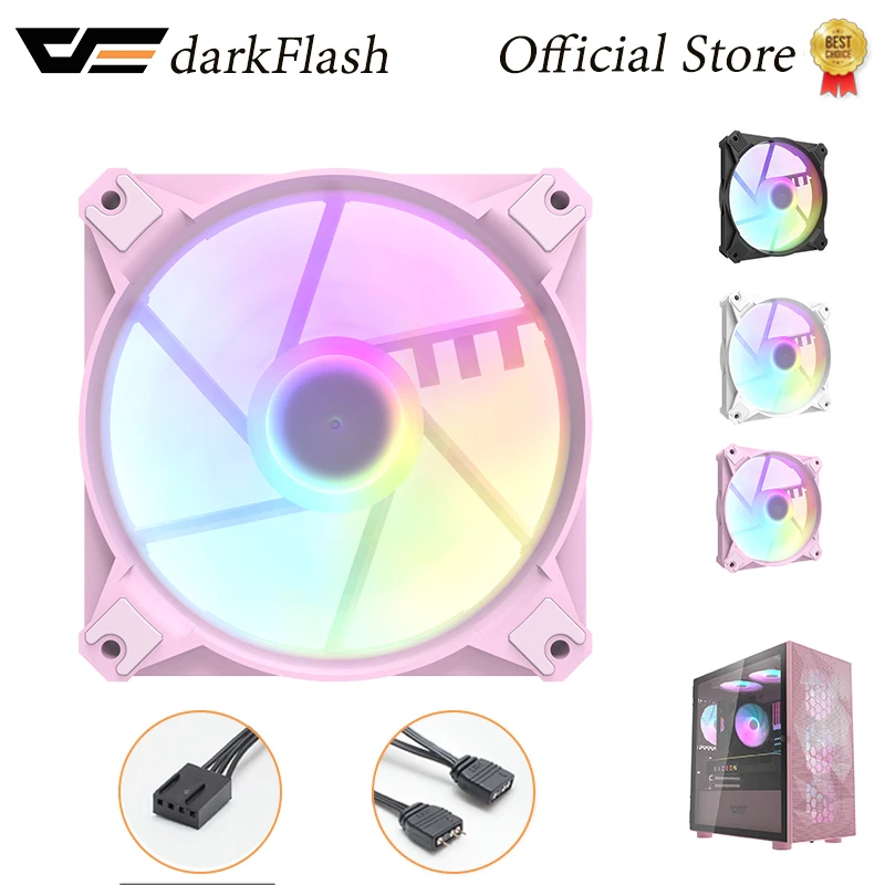 

darkFlash CX6 Computer Case Fan RGB 4pin PWM Tuning Fan 3pin 5v aura sync ARGB 120mm Addressable mute CPU cooler Cooling Fan