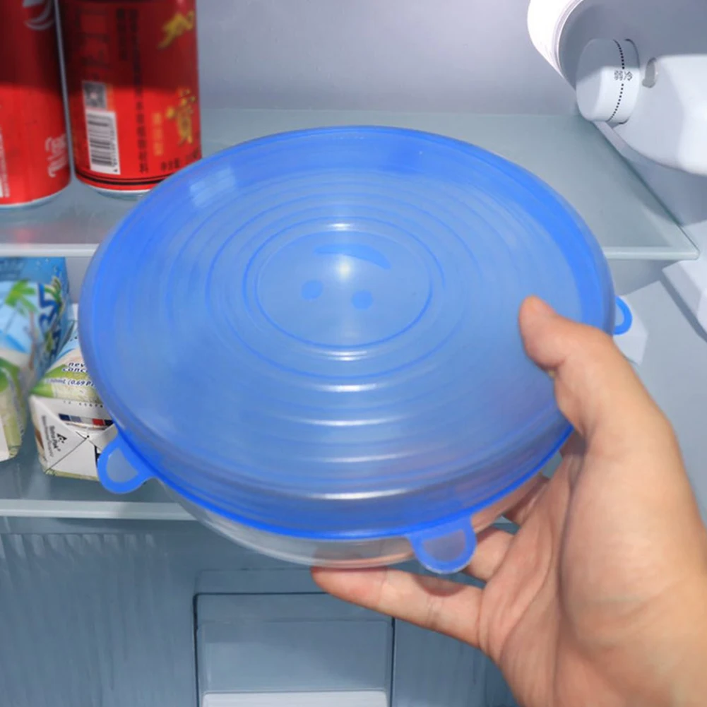 Food Silicone Cover Cap Universal Lids for Cookware Bowl Microwave Reusable Stretch Wrap Covers | Дом и сад