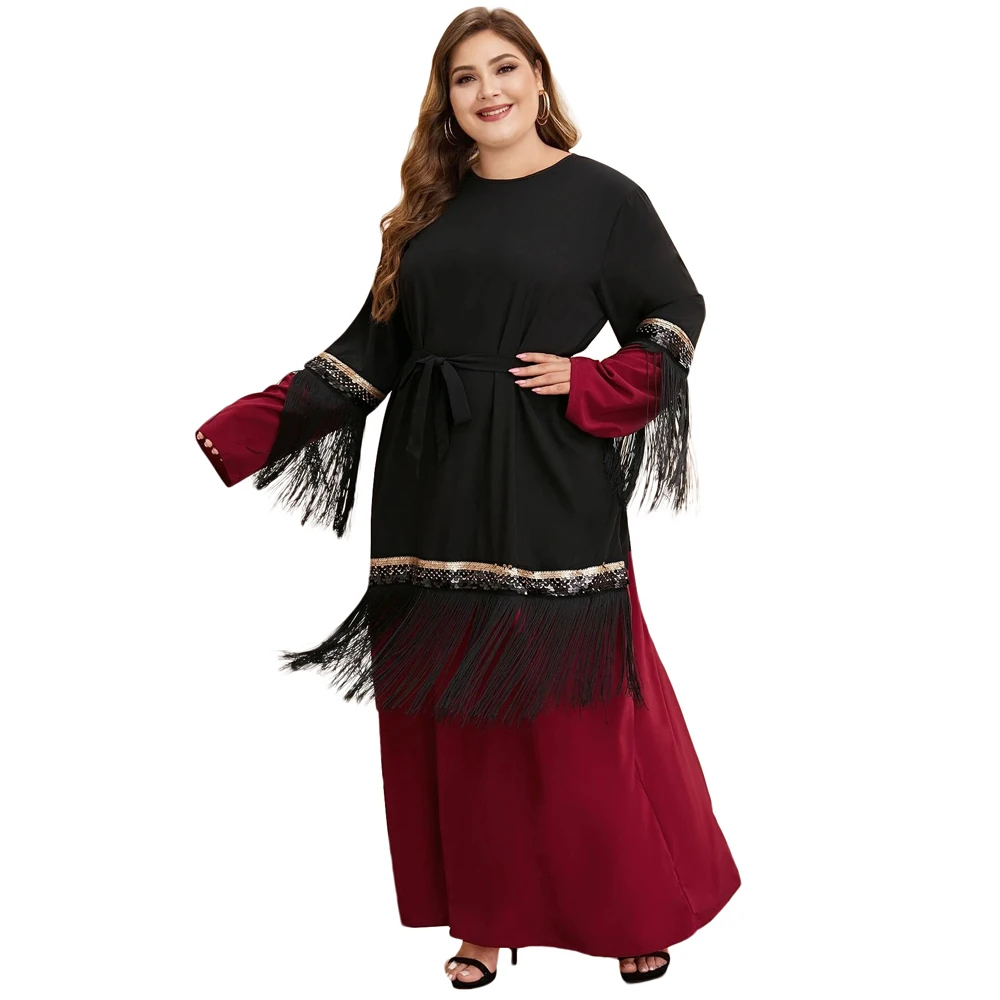 

Мусульманское Макси-платье Abaya, с кисточками, Дубай, джилбаб, вечерние, длинные, халат, платье Jubah, ОАЭ, Рамадан, арабский, турецкий, исламский ...