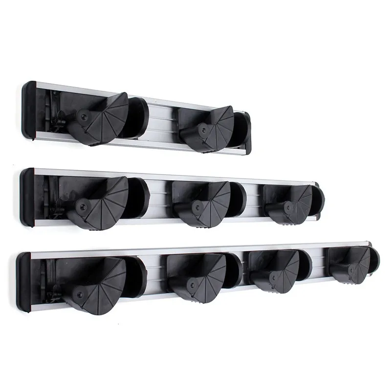 

Wall Mounted Broom Holder Tool Magics Plastic Mop Holder Multi-Functional Bathroom Kitchen Storage Hanger with Hooks 2/3/4 Slots