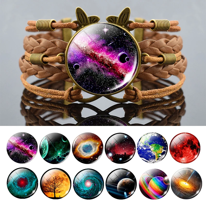 

Milky Way Planet Bracelet Infinity Symbol Braided Rope Bracelet Men Women Universe Jewelry Astronomy Gift