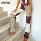 Винтажные зауженные джинсы Waatfaak, коричневые рваные джинсы с высокой талией, в стиле Харадзюку