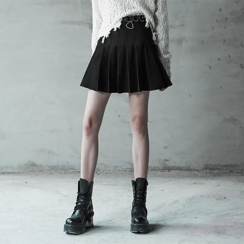 Панк рейв женские Готический зеленый плед плиссированные мини юбки PQ 411 Азии