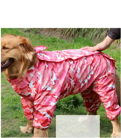 Большой Камуфляжный плащ для собак комбинезон питомцев дождевик одежда