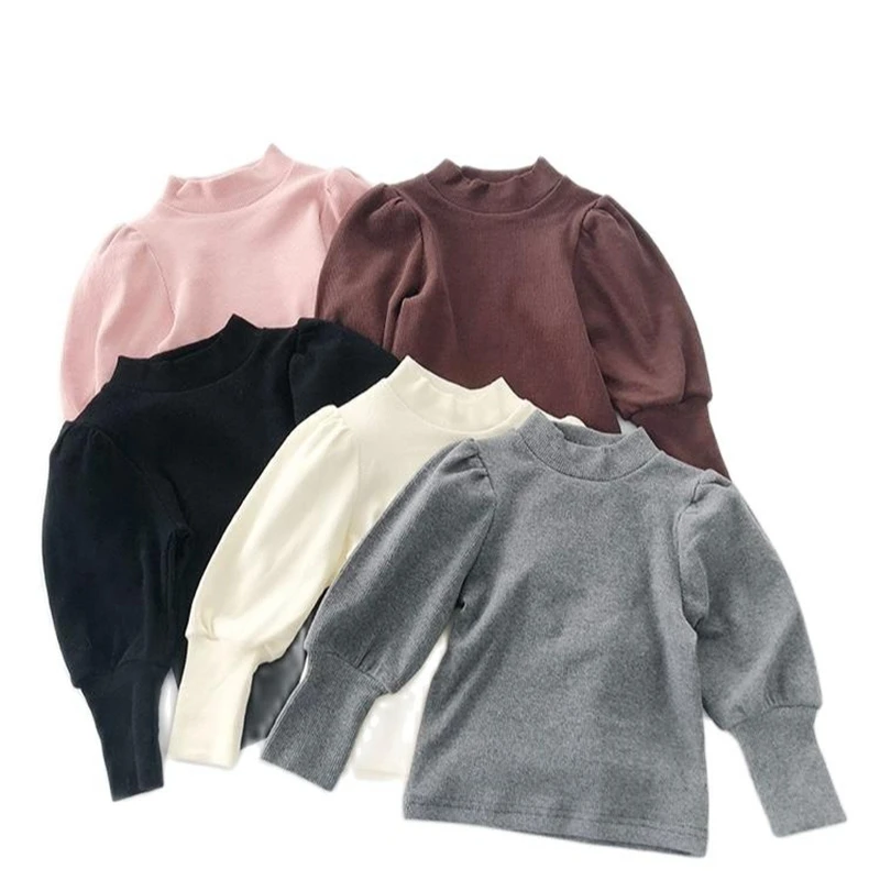 

Korean Princess T-Shirts Long Sleeve Slim Blouse Candy Color Bottoming Shirts tops Spring Children's clothes Casual Tees