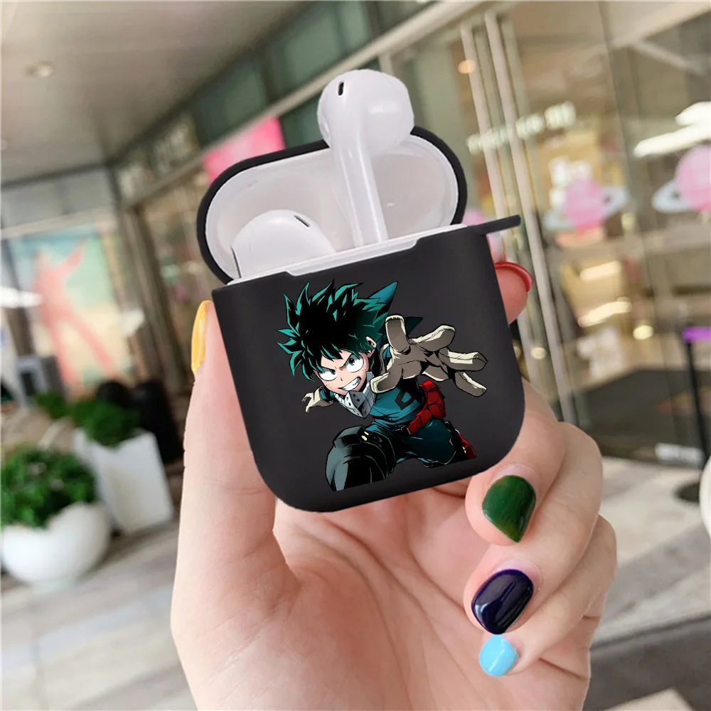 

Hot Anime My Hero Deku Bakugou Boku No Hero Academia Earphone Case for Apple Aipods 1 2 Soft Cover Blutooth Earphone case coque