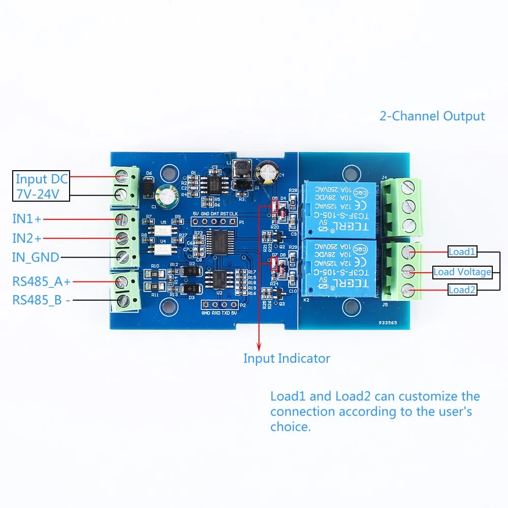 RS485 Modbus-RTU Relay Module Switch Controller for Arduino 12V 24V 1CH 2CH 3CH 4CH 6CH 8CH | Электронные компоненты и
