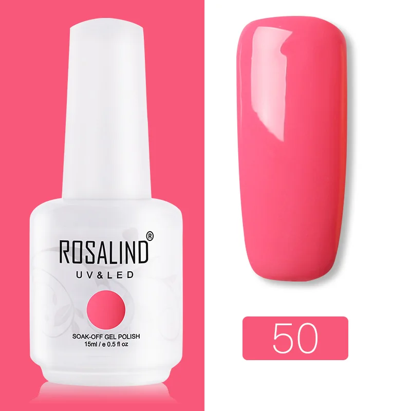 RH50 ROSALIND Гель-лак гибридные лаки для ногтей Маникюр УФ светодиодный полуперманентный гель для ногтей впитывающий Гель-лак базовое верхнее покрытие 15 мл цвет - Цвет: RH50