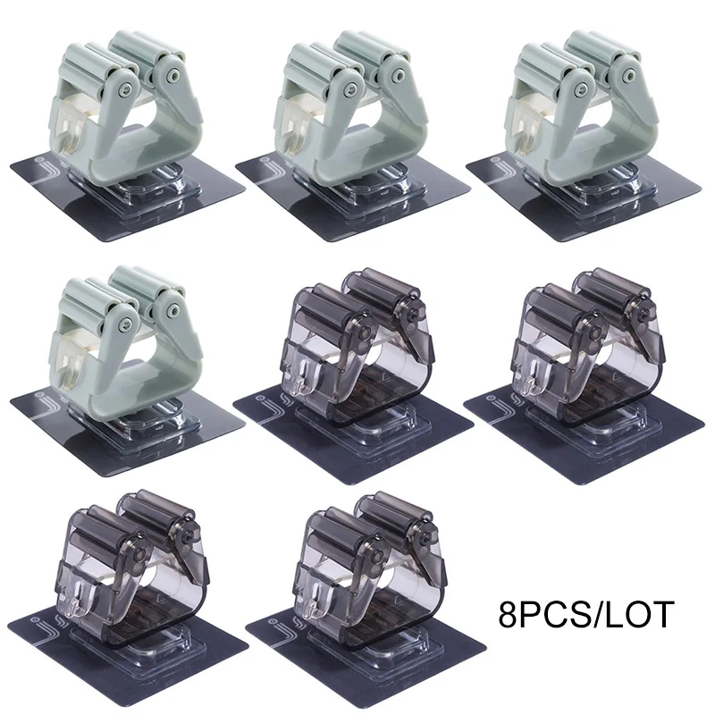 8pcs 8 шт./лот подставка для швабры держатель настенный метла вешалка для хранения вешалок Швабра клей крюк кухня ванная комната аксессуары инструменты - Цвет: 8pcs