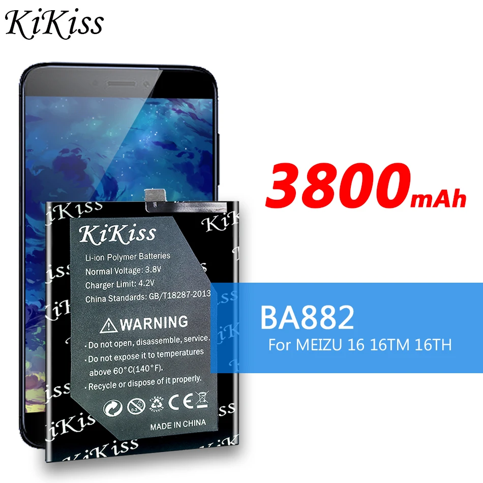 

Аккумулятор BA882 на 3800 мАч для телефона Meizu 16 16TM, аккумулятор высокого качества