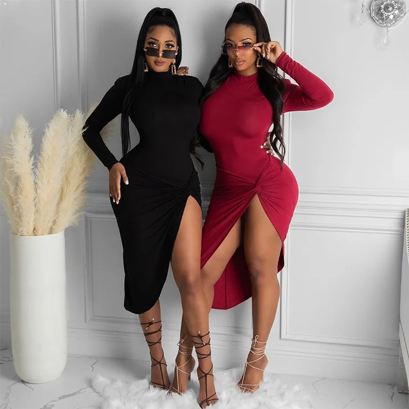 

Summer Ruched Party Dress Spring Summer Long Sleeve Harujuku Dress Solid Fashion Elegant Bodycon Dress Vestido Feminino