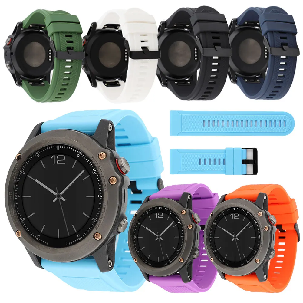 Силиконовый сменный спортивный ремешок для наручных часов Garmin Fenix 5 6 5S 6X Pro Plus