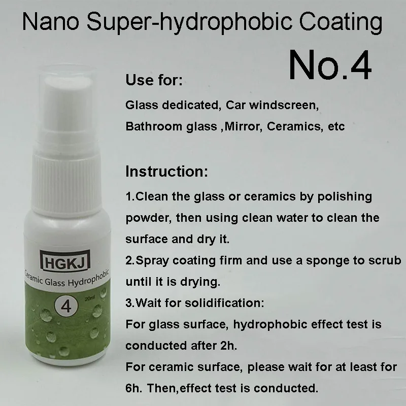 

Ceramic Glass Nano-hydrophobic Coating Rainproof Agent Clean Detergent Water Repellent Anti-fogging Agent for Automobile Glass