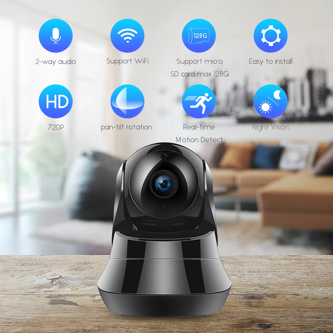 Камера наблюдения TAOCOCO WiFi IP камера беспроводная безопасности детский монитор