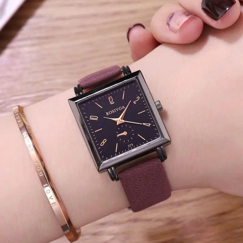 Крутые квадратные женские часы в Корейском стиле модные простые классические