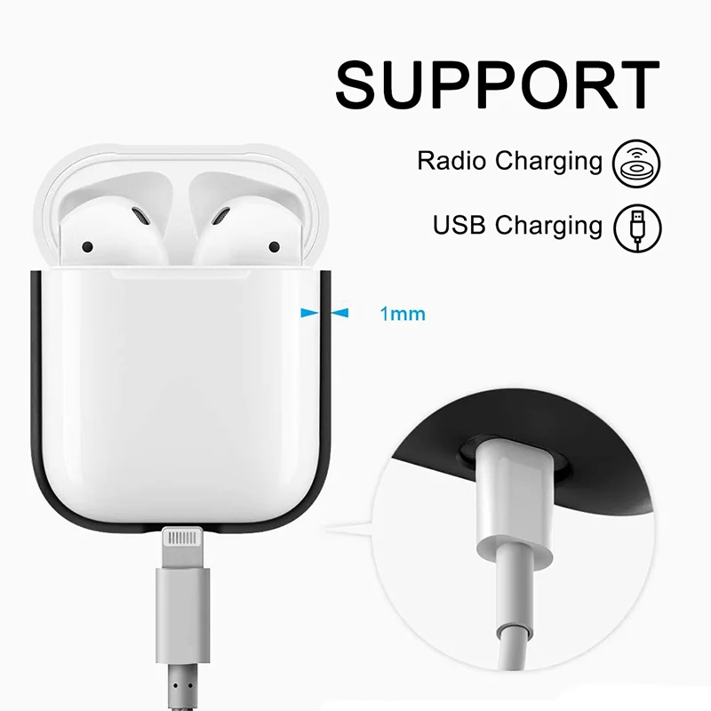 Мягкий чехол для Apple Airpods 2 Роскошный прозрачный наушников с Bluetooth силиконовый