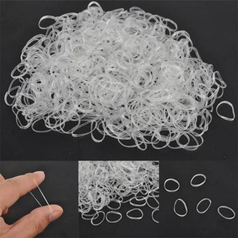 

1000PCS Disposable Gum Hair Braider Children TPU Rubber Bands Ponytail Holder Elastic Hair Band Girls Scrunchie Hair Accessories