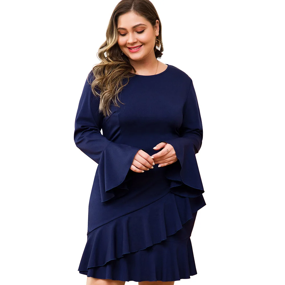 Wipalo женское офисное платье с оборками Элегантное Вечернее Платье До Колена рукав