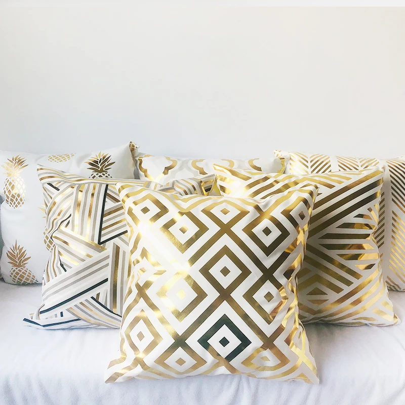 Геометрическая бронзовая Подушка Чехол ананас домашнее украшение наволочки