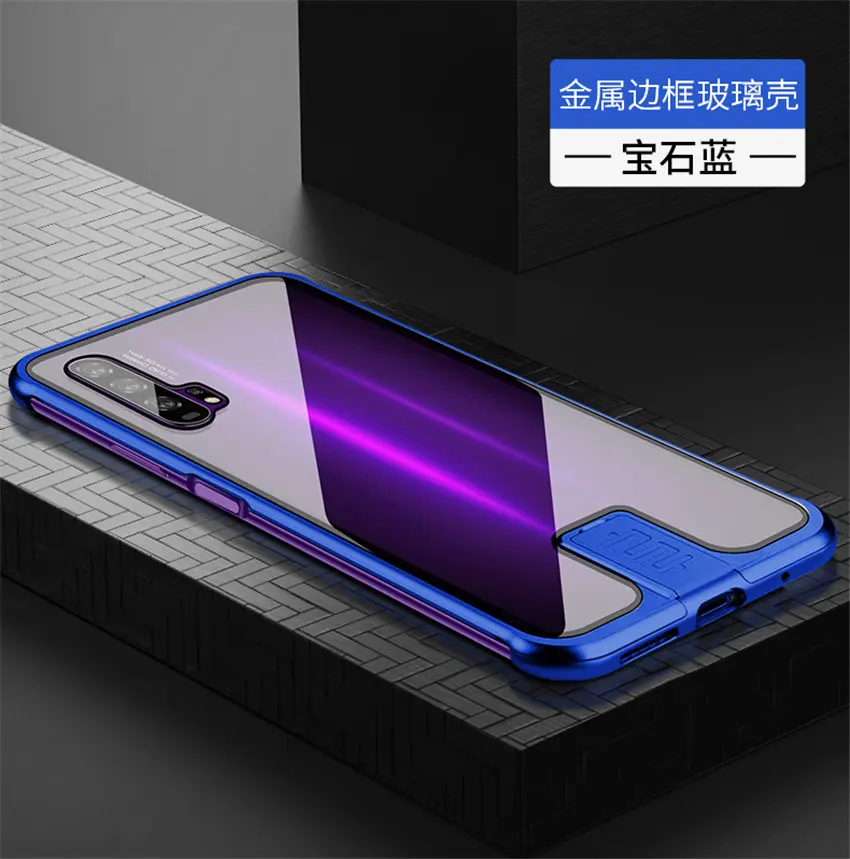 R-just Borderless серия металлический каркас чехол для телефона huawei Honor 20 защитный чехол стеклянная задняя крышка Чехлы для huawei Honor 20 Pro