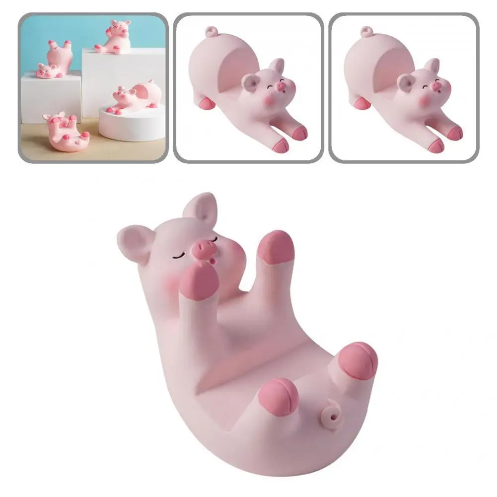 

Lightweight Chic Stylish Piggy Phone Holder Cartoon Phone Mount Active Poses for Desktop