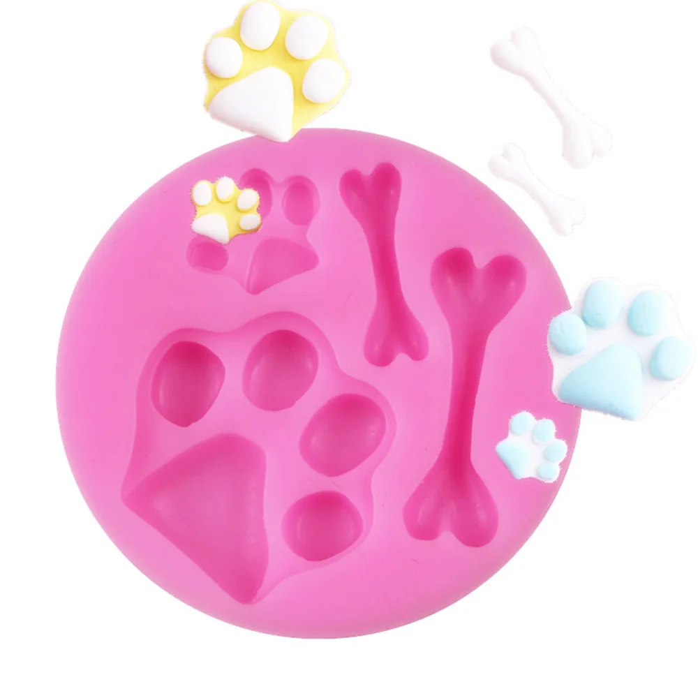 Dog Feet Footprint Bone Silicone Mold Fondant Cake Decoration Kitchen Cooking Tools Chocolate | Дом и сад