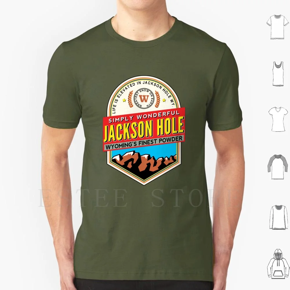 Snowboarding Powder T Shirt Cotton Men Diy Print Jackson Hole Wyoming