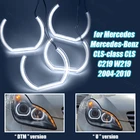 Белый DTM U Форма светильник DRL светодиодный Halo Кольцо для Mercedes-Benz CLS-class CLS C219 W219 2004-2010 с украшением в виде кристаллов Ангельские глазки комплект