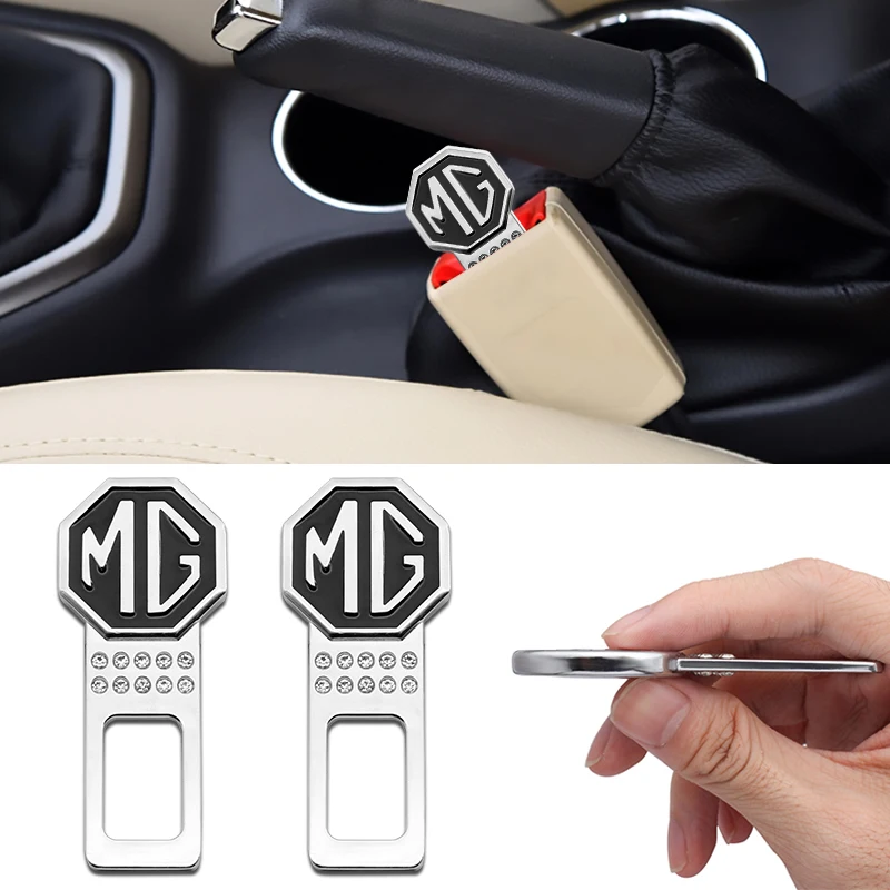 

1/2PCS Metal Car Safety Seat Belt Buckle Clip Plug Auto Accessories For MG Logo 7 6 3 MG5 Saloon HS GT eHS TF3 Xross ZS GS EZS