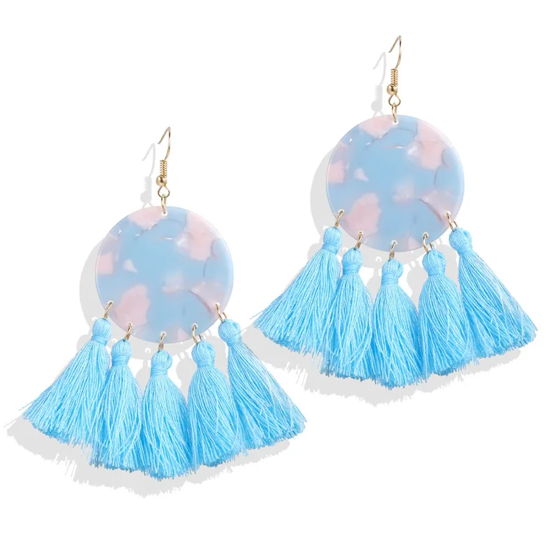 IF ME богемные акриловые смолы кисточкой Висячие серьги для женщин Винтаж