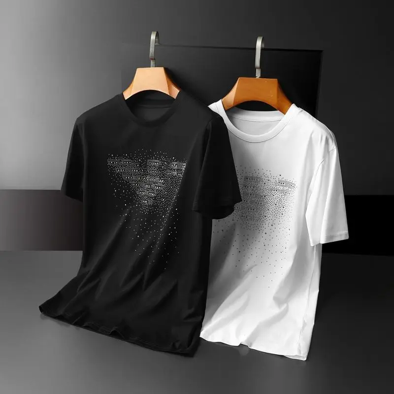 

Black T-Shirt Top summer 2021 new men's slim round neck short sleeve T-shirt