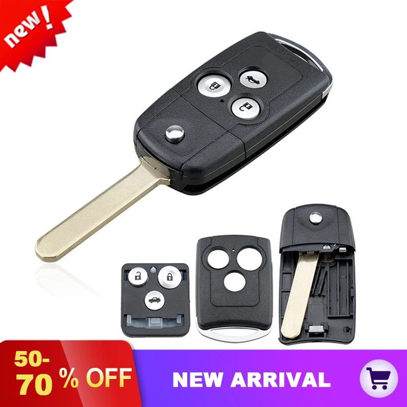 

3 4 Buttons Car Key Fob Shell Folding Panic Button Remote Key Case Cover HON66 Blade Fit for Acura Honda Civic Accord Jazz CRV