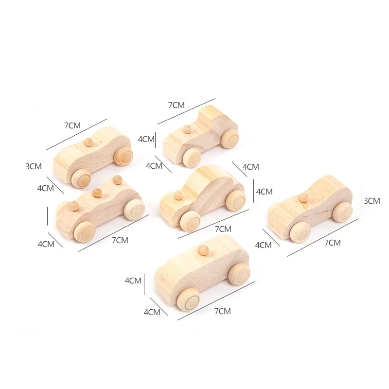 

Diy Log Color Graffiti Miniature Car Montessori Children Training Hands-On Ability To Draw Wooden Puzzle Soothing Toys Birthday