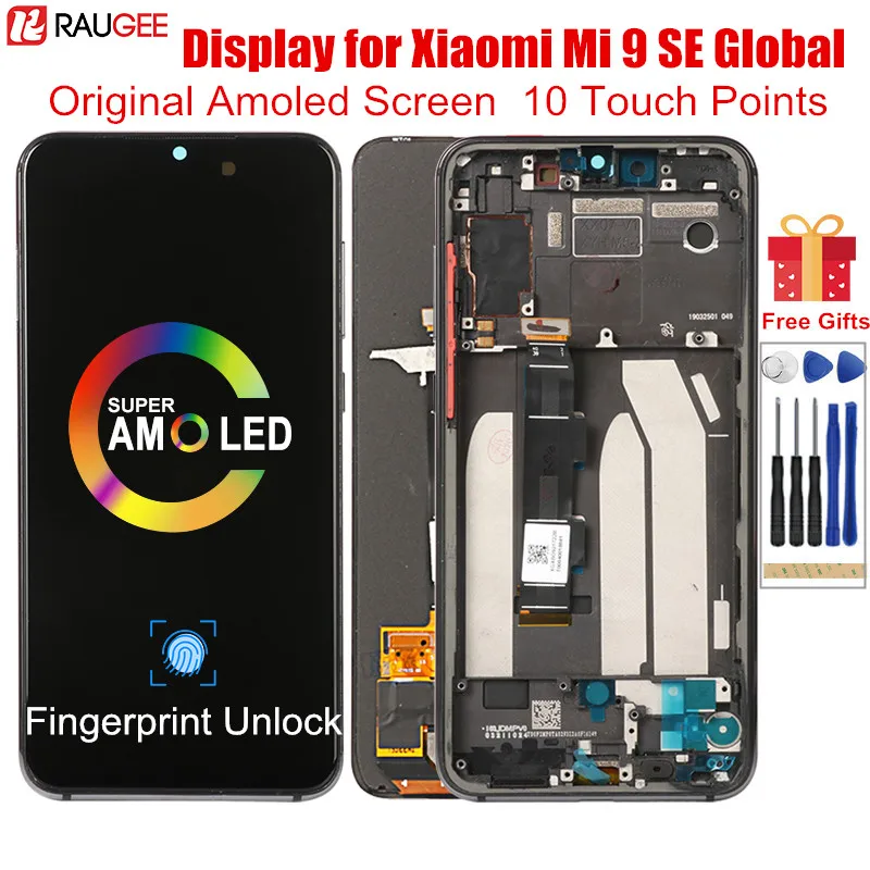Дисплей для Xiaomi Mi 9 SE оригинальный Amoled ЖК дисплей 10 точек касания разблокировка по