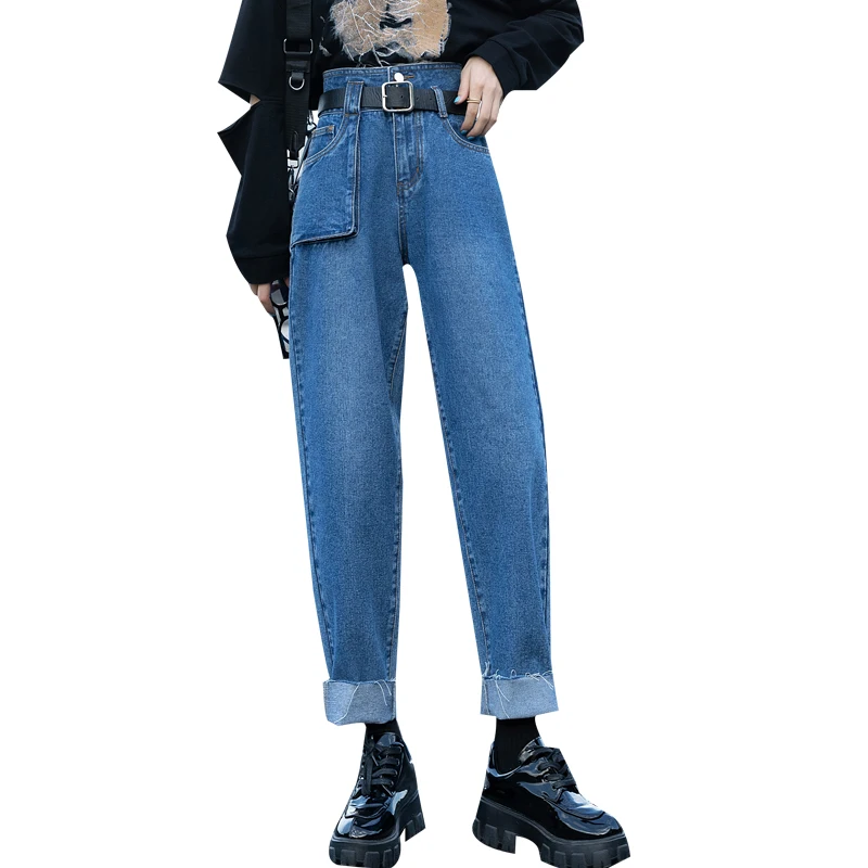 

TongSiHai Jeans for Women Ladies Fashion High Waist Large Pocket Decoration Denim Pants Girls Slim Fit Streetwear Vaqueros Mujer