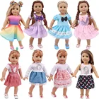 Одежда для кукол Froezn Dsiney, платье принцессы Эльзы из мультфильма для девочек 18 дюймов, американка 43 см, Кукла Реборн, русская игрушка