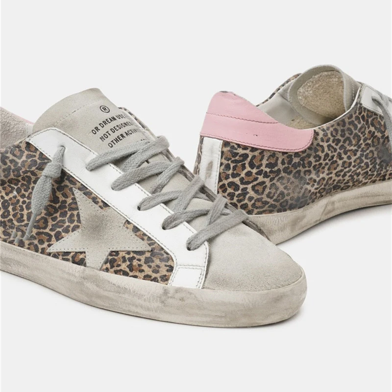 

Spring and Summer New Product Parent-child Shoes Leopard Print Cow Hair Retro Distressed Small Dirty Low-top Casual Shoes QZ35