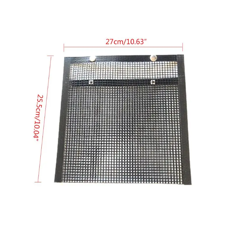 

2 Pcs Reusable Non-stick BBQ Grill Mesh Bag with 2 Pcs Silicone Brush Large Baked Grilling Heat-resistant Easy Clean QW